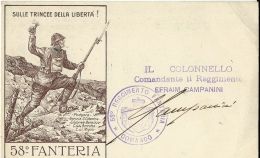 58° REGGIMENTO FANTERIA 1919 RARA - Regimente