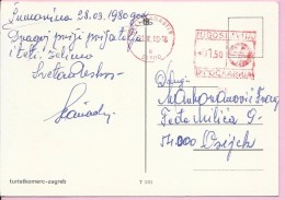 Red Postmark, Beli Manastir, 31.3.1980., Yugoslavia, Postcard - Autres & Non Classés