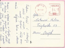 Red Postmark, Vrpolje, 21.12.1991., Yugoslavia, Postcard - Sonstige & Ohne Zuordnung