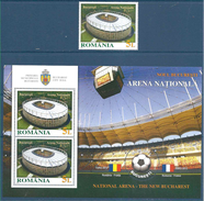 2011 ROUMANIE 5541 + BF 414** Football, Stade De Bucarest - Neufs