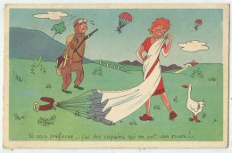 Illustrateur Jacques Faizant - Si Vous Préférez ... J Ai Des Copains Qui En Ont Des Roses !.. Parachute - Parachutisme - Faizant