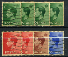 RARE LOT SET 8 1+1/2D 1936 KING EDWARS VIII DIFFRENT COLOR  STAMP TIMBRE SUPERB LOW PRICE - Usati