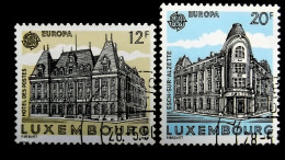 Luxemburg 1243/4 Oo/ET, EUROPA/CEPT 1990, Postalische Einrichtungen, Hauptpostamt, Luxemburg; Postamt, Esch-sur-Alzette - Gebraucht