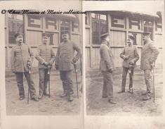 ALLEMANDS DEVANT UN BATIMENT - LOT DE 2 CARTES PHOTOS MILITAIRES - MILITAIRE ALLEMAND - PHOTO - Characters