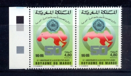 Morocco/Maroc 1995 -Pair Of Perforated Stamps  - The 50th Anniversary Of League Of Arab States - Marokko (1956-...)