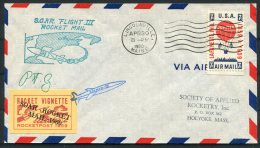 1960 USA Lincolnville, Maine Rocket Mail, S.O.A.R. Flight 3, Rocketpost Vignette Cover - North  America