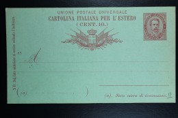 Italia: Cartolina Postale Mi Nr 18 Unused   1889  Ausland - Interi Postali