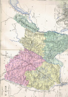 CARTE GEOGRAPHIQUE 1880 FRANCE DEPARTEMENT DE L AIN ET PLAN DE BOURG PAR MALTE BRUN - Cartes Géographiques