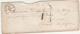 ESC Cad Zurich 1857, Taxe Tampon 4 -> Belgique (2 Scans) - Storia Postale