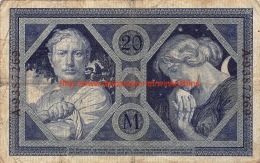 1915 Zwanzig Mark Reichsbanknote 20 Mark - 20 Mark