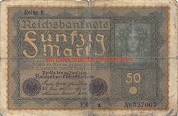 1919 Fünfzig Reichsbanknote 50 - 50 Mark