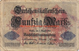 Fünfzig Mark 50 1914 Reichschuldenverwaltung - 50 Mark