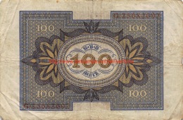 Hundert Mark 100 Reichsbanknote 1920 - 100 Mark