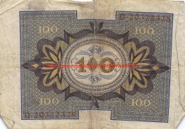 Hundert Mark 100 Reichsbanknote 1920 - 100 Mark