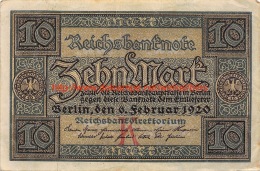 Zehn Mark 10 Reichsbanknote 1920 - 10 Mark