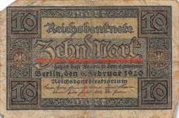 Zehn Mark 10 Reichsbanknote 1920 - 10 Mark