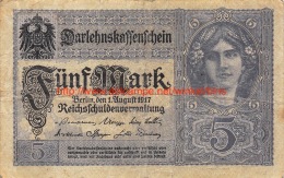 Fünf Mark 5 Reichsschuldenverwaltung 1917 - 5 Mark