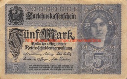 Fünf Mark 5 Reichsschuldenverwaltung 1917 - 5 Mark