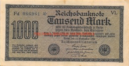Tausend Mark 1000 Reichsbanknote 1922 - 10.000 Mark