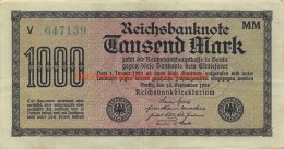 Tausend Mark 1000 Reichsbanknote 1922 - 10.000 Mark