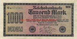 Tausend Mark 1000 Reichsbanknote 1922 - 10.000 Mark