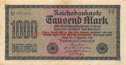 Tausend Mark 1000 Reichsbanknote 1922 - 10.000 Mark