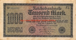 Tausend Mark 1000 Reichsbanknote 1922 - 10000 Mark