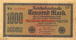 Tausend Mark 1000 Reichsbanknote 1922 - 10000 Mark