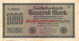 Tausend Mark 1000 Reichsbanknote 1922 - 10.000 Mark