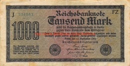 Tausend Mark 1000 Reichsbanknote 1922 - 10000 Mark