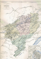 CARTE GEOGRAPHIQUE 1880 FRANCE DEPARTEMENT DU DOUBS PLAN DE BESANCON PAR MALTE BRUN - Cartes Géographiques