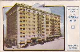 Portland Oregon, Imperial Hotel, Lodging, Fold-out Map , C1910s Vintage Postcard - Portland