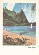 Bali Ha'i Beach Near Haena Kaui Island Hawaii, Artist Image C1960s Vintage Postcard - Kauai