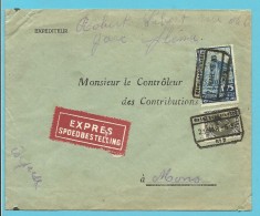 389+401 Op Brief Per EXPRES Met Spoorwegstempel WASMES (BORINAGE) 2  Op 23/3/35 - 1934-1935 Leopoldo III