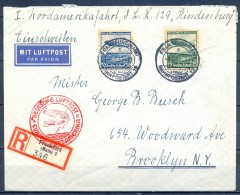 1936 , ALEMANIA , ZEPPELIN LZ 129 HINDENBURG, SOBRE  CERTIFICADO DE FRANKFURT A BROOKLYN, LLEGADA - Cartas