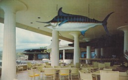 Kailua-Kona Big Island Hawaii, Kona Hilton Hotel, Marlin Fish In Lobby Interior View, C1950s Vintage Postcard - Big Island Of Hawaii