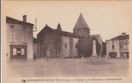 CARTE POSTALE  BUSSIERE POITEVINE 87  L'église Et Le Monument Commémoratif - Bussiere Poitevine