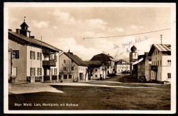 6753 - Alte Foto Ansichtskarte - Lam - Marktplatz Mit Rathaus - Gel 1936 - Riffelmacher - Cham