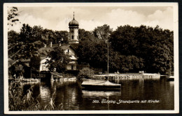 6761 - Alte Foto Ansichtskarte - Tutzing - Strandpartie Mit Kirche - Gel 1936 - Ottmar Zieher - Tutzing