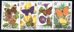 CI765 - TURKS & CAICOS , Papillon Serie N. 571/574 Used - Turks & Caicos