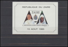 CONGO Kinshasa ZAIRE Souvenir Sheet Michel 931 BL 56 Personalities Pope John Paul II - Sonstige & Ohne Zuordnung