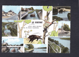 CPSM Le Chesne (08) Multivues Gibier Chasse Sanglier Peniche Batellerie Vue Aerienne SPADEM - Le Chesne