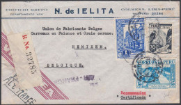 Peru 1939, Registerd Cover Lima To Hemixem - Perú