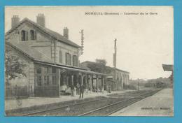 CPA - Chemin De Fer Gare MOREUIL 80 - Moreuil