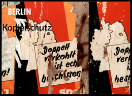 ÄLTERE POSTKARTE BERLINER MAUER THE WALL LE MUR BERLIN DOPPELT VERKOHLT KOHL SPD WERBUNG Art Ansichtskarte Cpa Postcard - Muro De Berlin