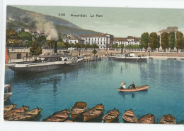 Suisse - Ne Neuchatel Le Port Bateau Débarcadère 1912 - Neuchâtel