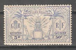 French New Hebrides 1925,50c (5p),Sc 50,F-VF MNH** (P-5) - Unused Stamps