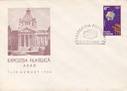 49677- ARAD PHILATELIC EXHIBITION, SPECIAL COVER, SATELLITE STAMP, 1966, ROMANIA - Lettres & Documents