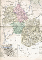 CARTE GEOGRAPHIQUE 1880 FRANCE DEPARTEMENT DE L ISERE PLAN DE GRENOBLE PAR MALTE BRUN - Cartes Géographiques