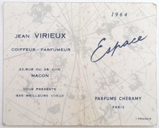 CALENDRIER 1964 PETIT FORMAT . PARFUMS CHERAMY PARIS . ESPACE . JEAN VIRIEUX COIFFEUR PARFUMEUR MACON - Grossformat : 1961-70